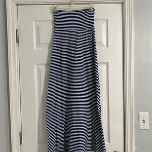 Blue and white maxi skirt